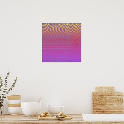 Poster Votre couleur avec Op Art Waves (Cuisine)