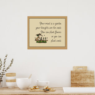 Poster Votre esprit est un jardin Citation Inspirante