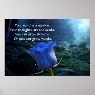 Poster Votre esprit est un jardin Citation Inspirante Fan