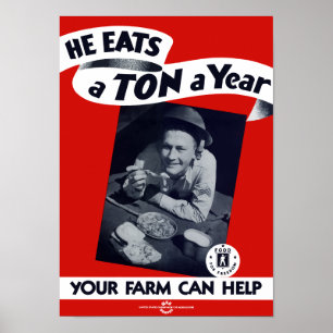Poster Votre ferme peut aider -- 2ÈME GUERRE MONDIALE