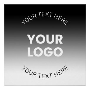 Poster Votre logo Dégradé noir et blanc moderne éditabl