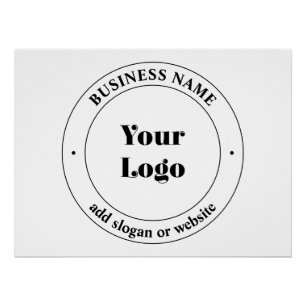Poster Votre logo d'entreprise et texte promotionnel Bl