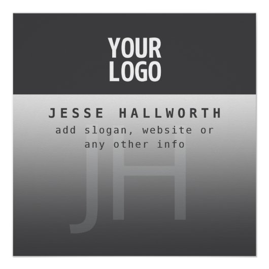 Poster Votre logo, nom commercial et monogramme (Devant)