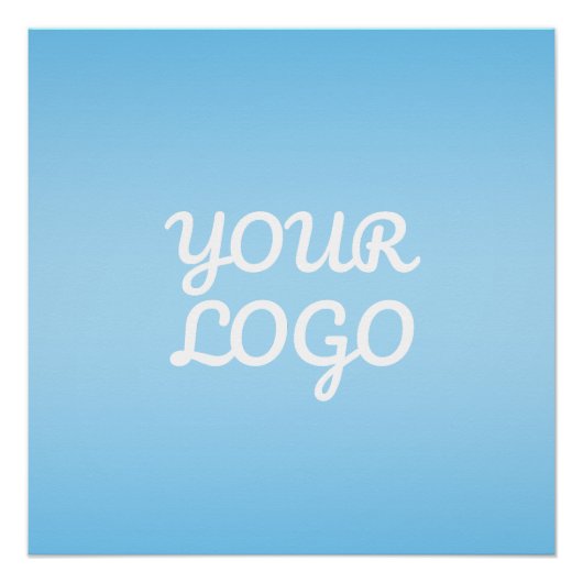 Poster Votre logo & ombre simple moderne | Bleu clair (Devant)
