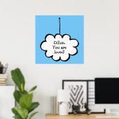 Poster Votre message Cloud de rêve sur une ficelle (Bureau à domicile)