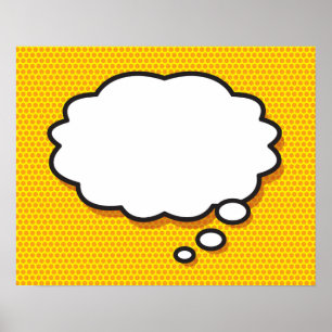 Poster Votre message Pensez Bubble amusant Retro Comic Bo