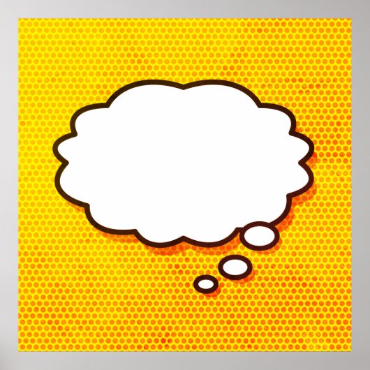 Poster Votre message Pensez Bubble amusant Retro Comic Bo (Devant)