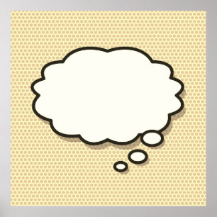 Poster Votre message Pensez Buble Amusant Rétro Comic Boo