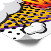 Poster Votre message Voix Bubble Amusant Retro Comique Li (Coin)