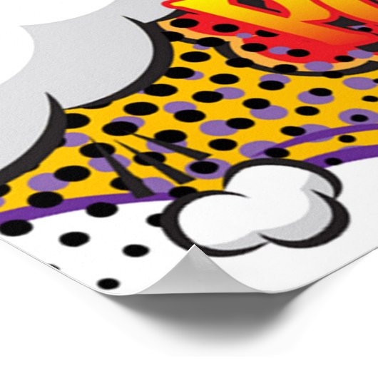 Poster Votre message Voix Bubble Amusant Retro Comique Li (Coin)