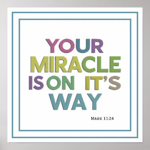 Poster Votre miracle est en route Inspiration chrétienne