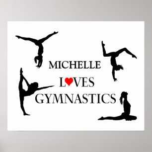 Poster "VOTRE NOM" Aime La Gymnastique