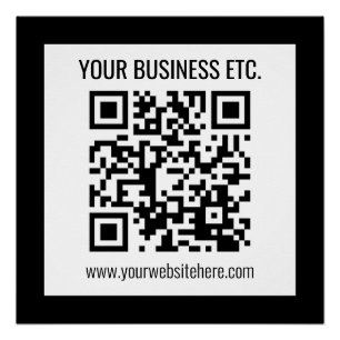 Poster Votre nom d'entreprise et code QR modifiable