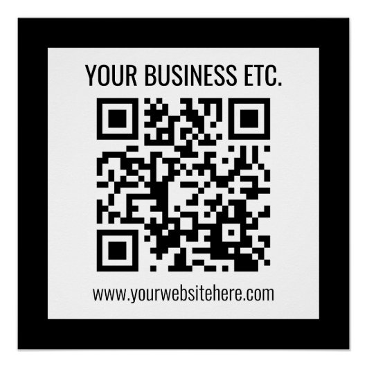 Poster Votre nom d'entreprise et code QR modifiable (Devant)