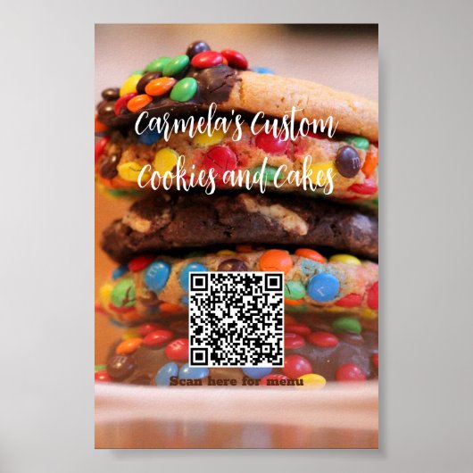 Poster Votre nom d'entreprise Texte avec photo de code QR (Devant)