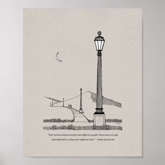 Poster Votre Parole Est Une Lampe À Mes Pieds, Lumière Su (Devant)