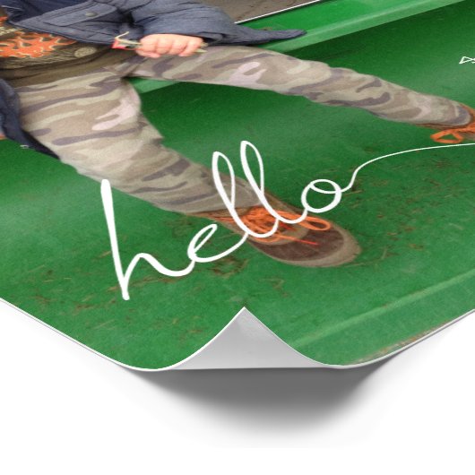 Poster Votre personnalisation de 8 po x 10 po Bonjour et (Coin)