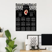 Poster Votre photo Black White Damask 140 + Seating Chart (Bureau à domicile)