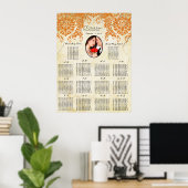 Poster Votre photo Coral Damask Gold Seing Chart (Bureau à domicile)