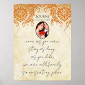 Poster Votre photo Coral Damask Gold Seing Chart (Devant)