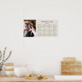Poster Votre photo et nom 2022 Calendrier Faux Canvas (Cuisine)