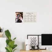 Poster Votre photo et nom 2022 Calendrier Faux Canvas (Bureau à domicile)