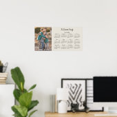 Poster Votre photo et nom 2026 Calendrier Faux Canvas (Bureau à domicile)