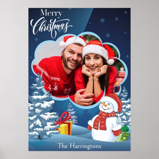 Poster Votre photo et nom(s) Noël (Devant)