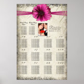 Poster Votre Photo Fuchsia Gerber Daisy Seating Chart (Devant)
