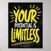 Poster Votre Potentiel Est Limité - Citation Motivationne (Devant)
