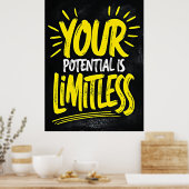 Poster Votre Potentiel Est Limité - Citation Motivationne (Cuisine)