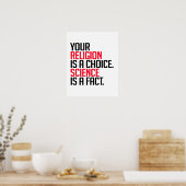 Poster Votre religion est un choix et la science est un f (Cuisine)