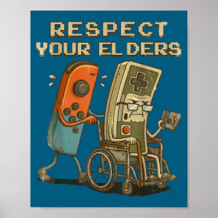 Poster Votre Respect Des Anciens Jeux Rétro Joueur