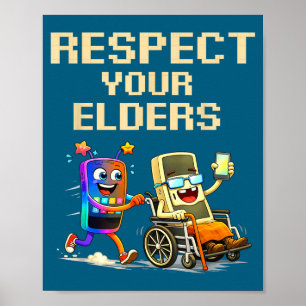 Poster Votre Respect Des Anciens Jeux Rétro Joueur