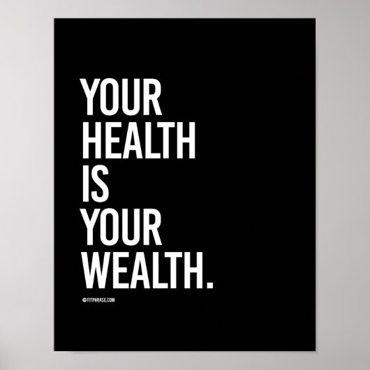 Poster Votre santé est votre richesse - Formations Fitnes (Devant)