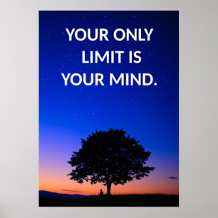 Poster Votre seule limite est votre esprit Motivation Pos