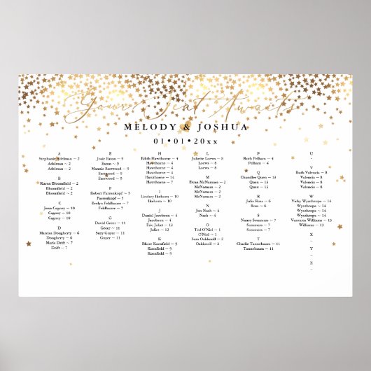 Poster Votre siège attend, ÉTOILES, GRAPHIQUE DE PLACE, A (Devant)