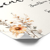 Poster Votre Siège Attend La Réception De Mariage Fleur s (Coin)