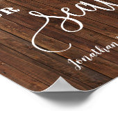 Poster Votre siège attend réception de mariage rose flora (Coin)