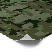 Poster Votre texte Camouflage numérique Vert olive Conser (Coin)