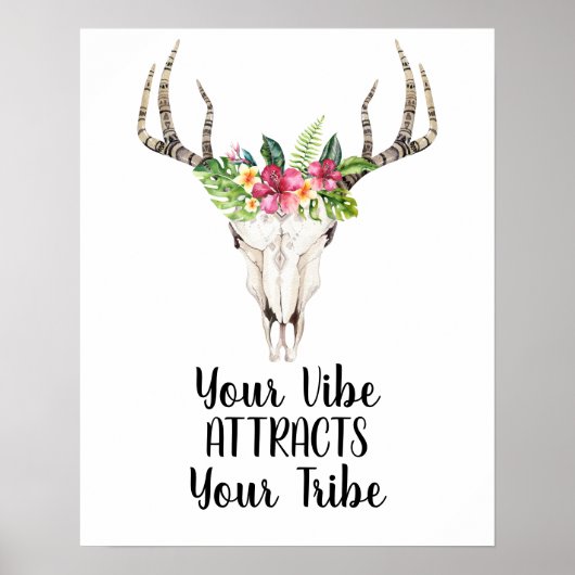 Poster Votre Vibe Attire Le Crâne Boho (Devant)