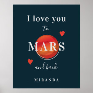 Poster Vous aimez Mars typographie moderne Valentine