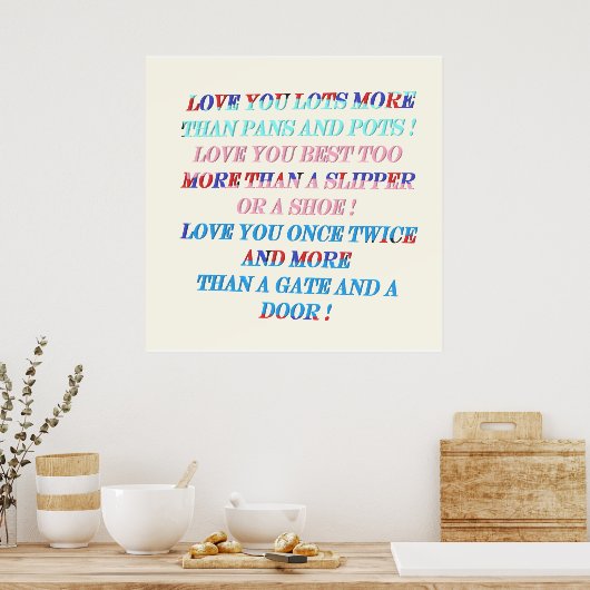 Poster Vous aimez plus d'occasion cadeau avec des mots (Cuisine)