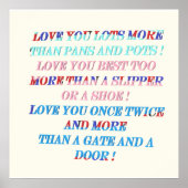 Poster Vous aimez plus d'occasion cadeau avec des mots (Devant)