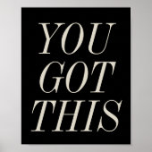 Poster Vous avez cette citation motivationnelle en noir e (Devant)