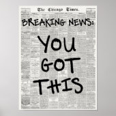 Poster Vous Avez Cette Motivation Vintage Du Journal (Devant)