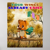 Poster Vous Avez Des Ailes Juste Voler Un Petit Chien Ins (Devant)