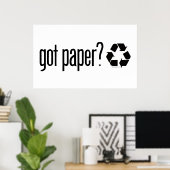 Poster vous avez du papier ? Panneau de recyclage (Bureau à domicile)