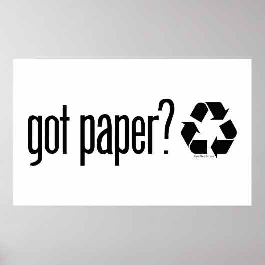 Poster vous avez du papier ? Panneau de recyclage (Devant)