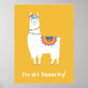 Poster Vous Éprouvez De La Llama Colorée